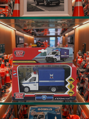 купить Машинка металлическая инерционная Технопарк, Группа ГАЗ NEXT ПОЛИЦИЯ, синяя, 14см