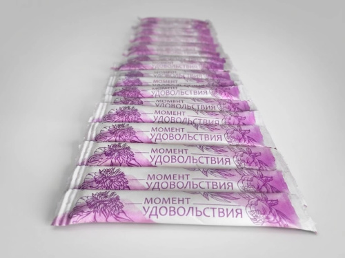 купить Сахар белый порционный "Моменты удовольствия" фиолетовый 100 стиков по 5 г.