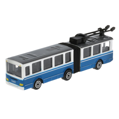 купить Игрушка "Троллейбус с резинкой" металлическая 12 см Технопарк
