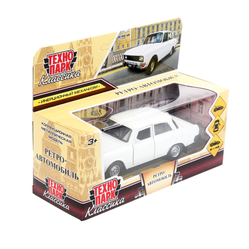 купить Машинка металлическая инерционная Технопарк ретро-модель 2140 , 12,5 см, белая