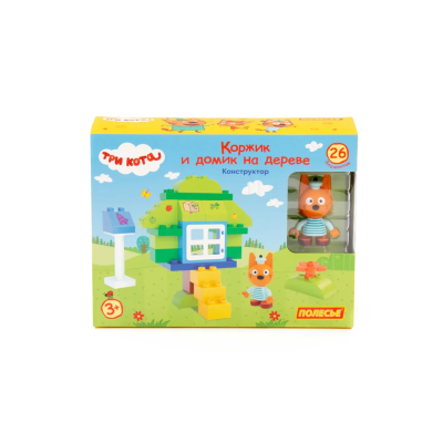 купить Конструктор Полесье "Макси" - "Три кота. Коржик и домик на дереве", 26 эл.