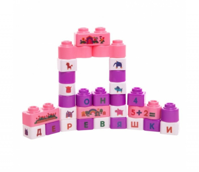 купить Конструктор Деревяшки пластиковый, 33 детали + наклейки