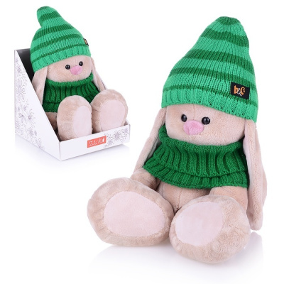 купить Budi Basa, Зайка Ми в зеленой шапке и снуде (большой, 23 см), SidM-370