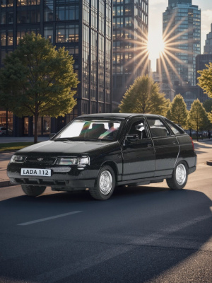 купить Машинка металлическая инерционная Технопарк  ВАЗ-2112 12 см, черная