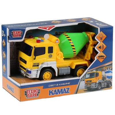 купить Технопарк, машина свет+звук Камаз бетономешалка 17см, KAM-17PL-CEM