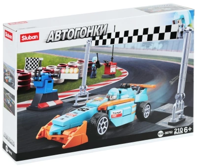 купить Конструктор SLUBAN Автогонки Гоночный болид и часть гоночного трека M38-B0762