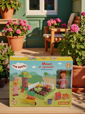 купить Конструктор Полесье "Макси" - "Три кота. Мама и урожай", 21 эл.