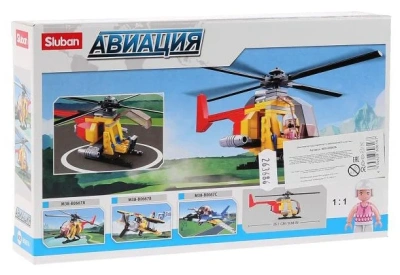 купить Конструктор вертолет, Sluban с фигуркой, серия Авиация, M38-B0667A