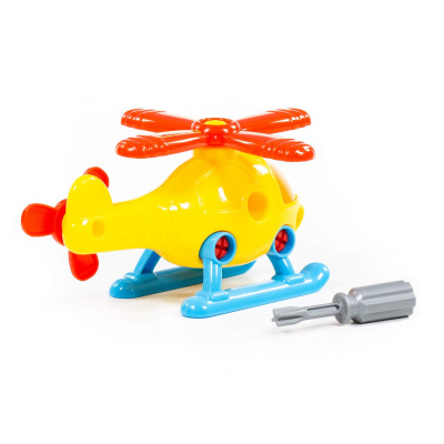 купить Полесье, Конструктор-транспорт "Вертолёт" (16 элементов) (в сеточке), 76663