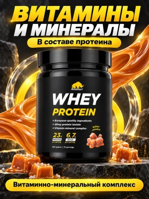 купить Сывороточный протеин WHEY «Солёная карамель» (Salted caramel), банка 450 гр