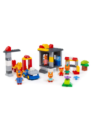 купить Конструктор Полесье "Макси" - "Три кота. Путешествие на поезде", 88 эл.