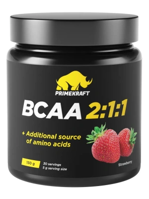 купить Аминокислоты PRIMEKRAFT BCAA 2:1:1 (БЦАА) со вкусом Клубника, 150 г