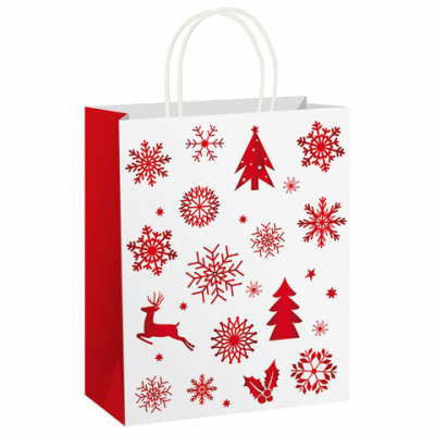 купить Пакет подарочный  новогодний, "Kraft Winter Set", ассорти, ЗОЛОТАЯ СКАЗКА, 1шт. 26x13x32 см,591962