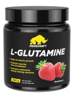 купить Аминокислота Prime Kraft L-Glutamine, клубника, 200 гр