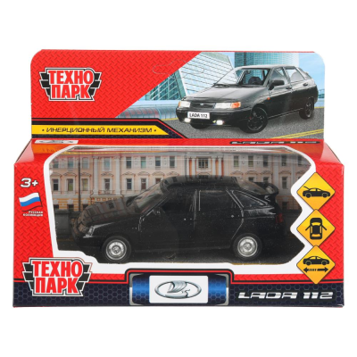 купить Машинка металлическая инерционная Технопарк  ВАЗ-2112 12 см, черная