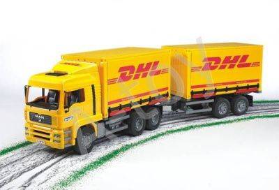 купить Bruder Фургон MAN DHL с прицепом-фургоном