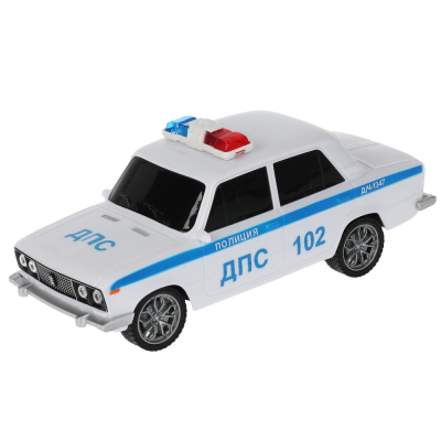 купить Машинка Технопарк на радиоуправлении  ВАЗ-2106 ПОЛИЦИЯ 18 см, белая