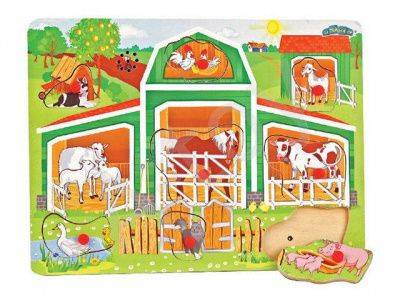 купить Пазл озвученный Ферма (дерево)