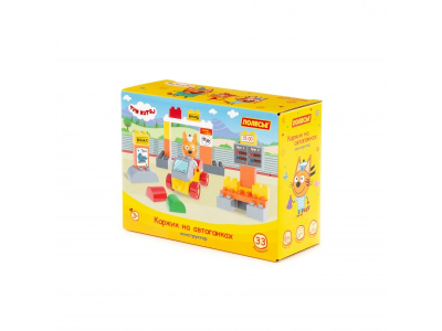 купить Конструктор Полесье "Макси" - "Три кота. Коржик на автогонках", 33 эл.