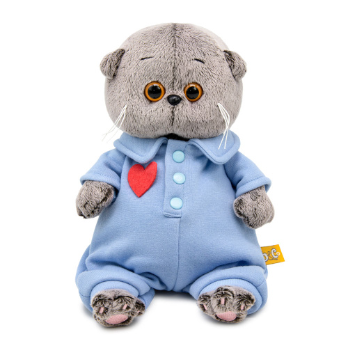 купить Мягкая игрушка Budi Basa, Басик BABY в голубом комбинезоне с сердечком