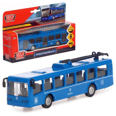 купить Технопарк, Машина металлическая - МЕТРОПОЛИТЕН ТРОЛЛЕЙБУС (16,5 см, инерц., синий,) SB-16-65-WB(20-1)