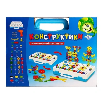 купить Конструктор винтовой "Конструктики",  224 детали, с шуруповертом №Sl-02676   4348344