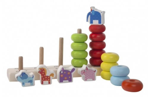 купить Пирамидка Деревяшки с фигурками героев и цифрами