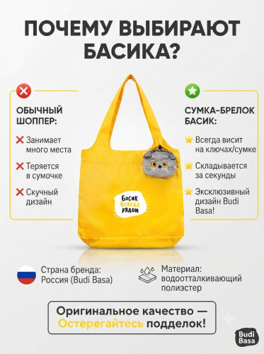 купить Брелок Кот Басик с сумкой, Budi Basa