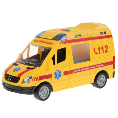 купить Технопарк, машина на бат свет+звук Mersedes-Benz Sprinter Реанимация 22см, SPRINTER-22PL-REAN