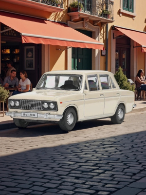 купить Машинка металлическая инерционная Технопарк LADA  2106 длина 10,5 см, бежевая