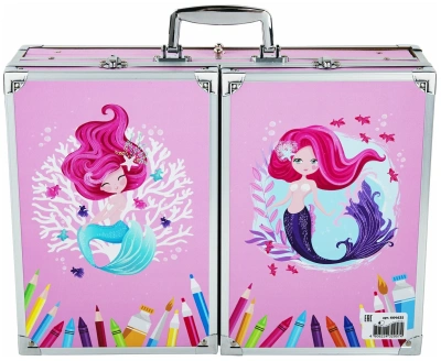 купить Юнландия Премиум, Набор Юного Художника "Mermaid" для рисования и творчества в кейсе, 238 предметов,