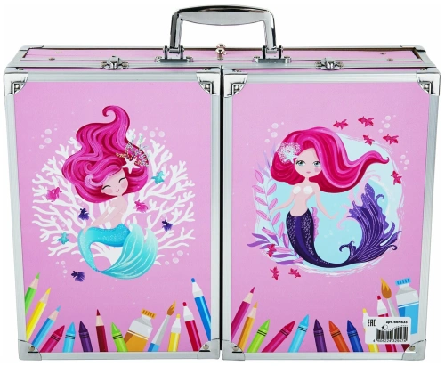 купить Юнландия Премиум, Набор Юного Художника "Mermaid" для рисования и творчества в кейсе, 238 предметов,