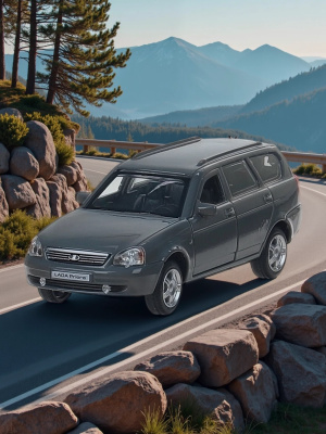 купить Машинка металлическая инерционная Технопарк LADA PRIORA, темно-серая,  12 см