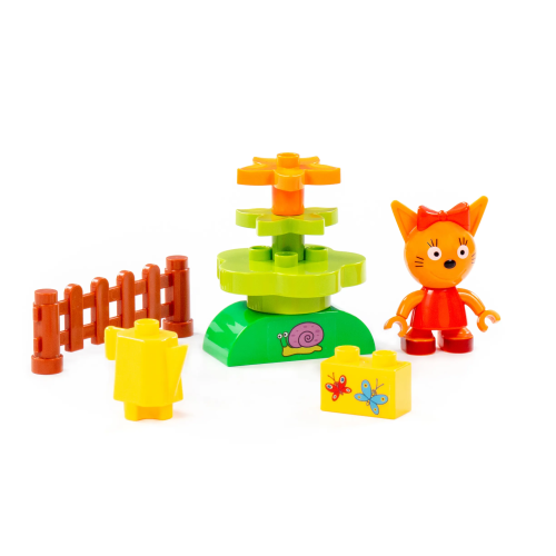 купить Конструктор Полесье серия Макси - Три кота. Карамелька и клумба (8 эл., в коробке) 63752