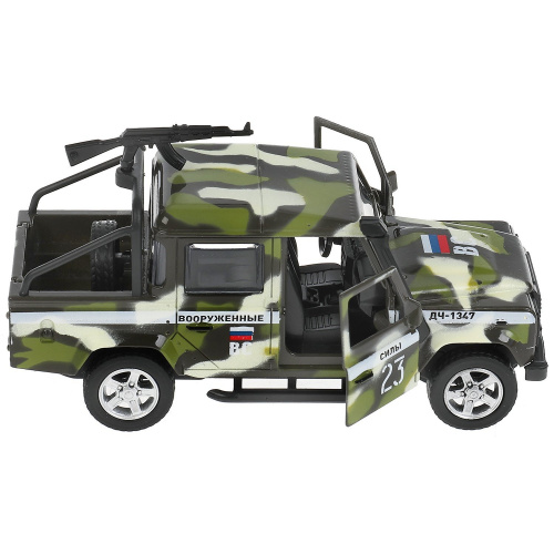 купить Технопарк, Машина металлическая - LAND ROVER DEFENDER PICКUP КАМУФЛЯЖ (12 см, свет-звук), DEFPICKUP-12SLMIL-ARMGN
