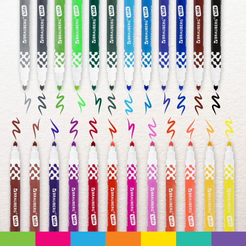 купить Фломастеры "BRAUBERG KIDS" в портфельчике утолщенные 24 цвета, вентилируемый колпачок,152186