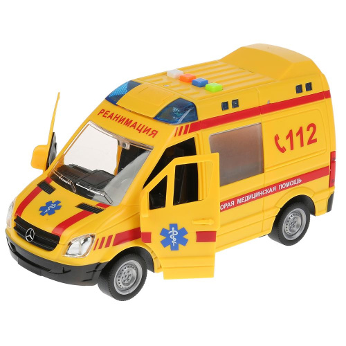 купить Технопарк, машина на бат свет+звук Mersedes-Benz Sprinter Реанимация 22см, SPRINTER-22PL-REAN