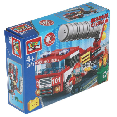 купить Город мастеров, Конструктор - Пожарная машина (112 дет.), 3631-KK