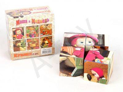 купить Кубики Маша и ее друзья, 4шт. (пластик), Маша и Медведь