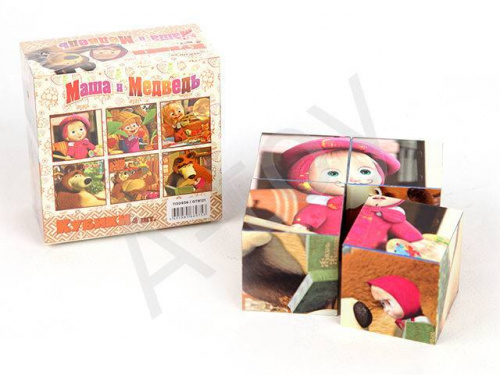 купить Кубики Маша и ее друзья, 4шт. (пластик), Маша и Медведь