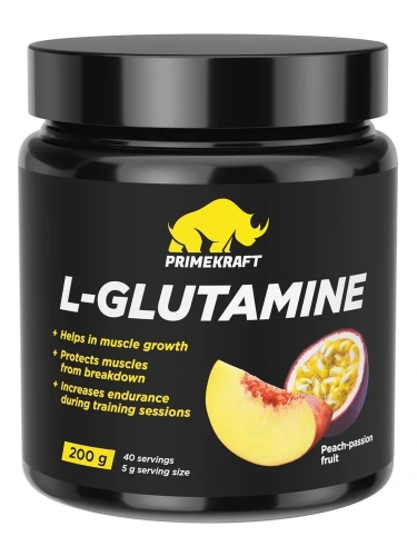 купить Аминокислота Prime Kraft L-Glutamine, персик маракуйя, 200 гр