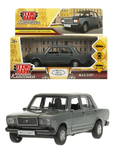 купить Машинка металлическая инерционная ТехнопаркВАЗ-2107 12 см.  мокрый асфальт