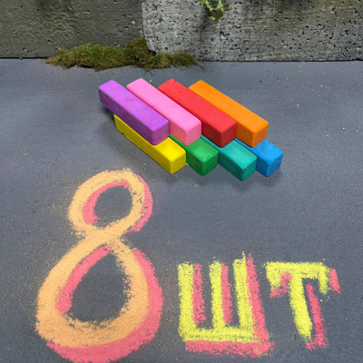 купить Мелки асфальтовые Полесье, 8 цветов  (17*17*85мм) 250гр