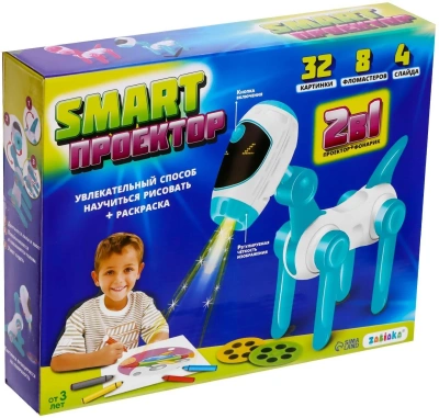 купить Проектор-лампа "Космическая собачка", 4 слайда - 32 картинки 8 фломаст, свет МИКС SL-00315 2223763