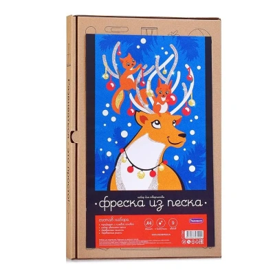 купить Фреска из цветного песка А4 "Олень"