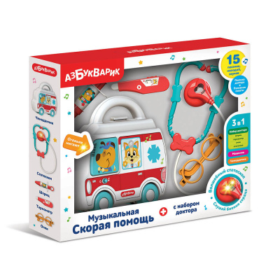 купить Азбукварик, Музыкальная Скорая помощь с набором доктора (2969), 4630027292421
