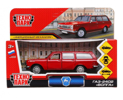 купить Технопарк, Модель мет. ГАЗ -2402 "Волга" (12 см, двери, багажник, инерция, красная), 2402-12-RD