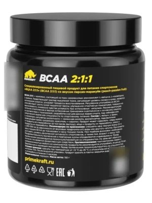 купить Аминокислоты PRIMEKRAFT BCAA 2:1:1 (БЦАА) со вкусом Персик-маракуйя, 150 г
