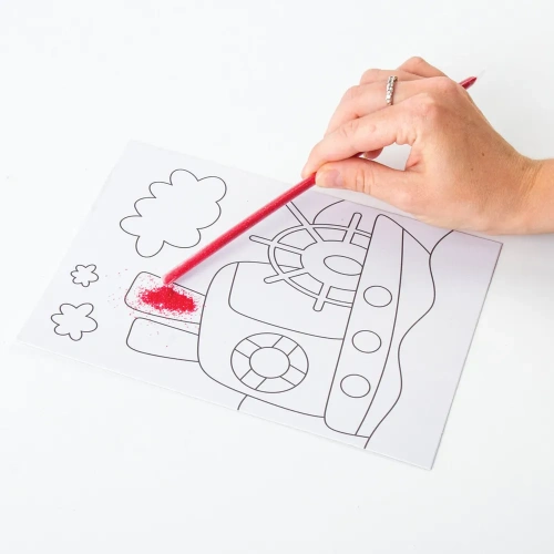 купить Набор для творчества "Картина из цветного песка", "Транспорт", 2 самоклеящиеся основы 20х15 см, 6623