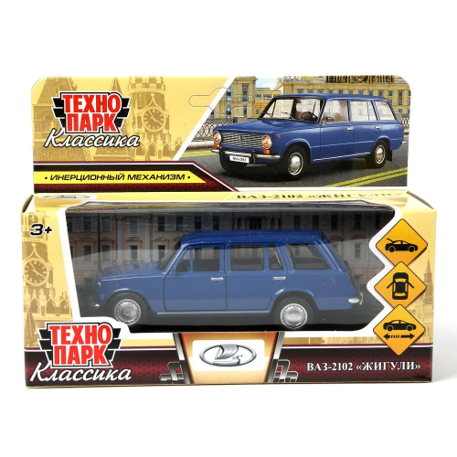 купить Машинка металлическая инерционная Технопарк ВАЗ-2102 12 см. синяя